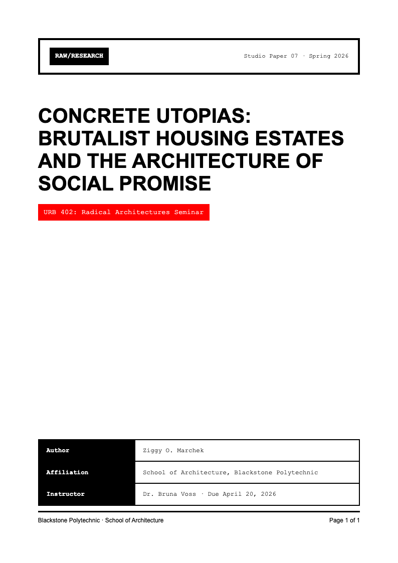 Neo brutalist apa title page